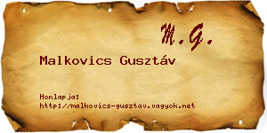Malkovics Gusztáv névjegykártya