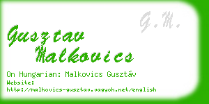 gusztav malkovics business card